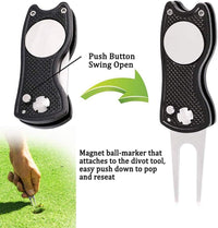 Golf Towel, Brush Tool Kit with Club Groove Cleaner + Golf Divot Tool