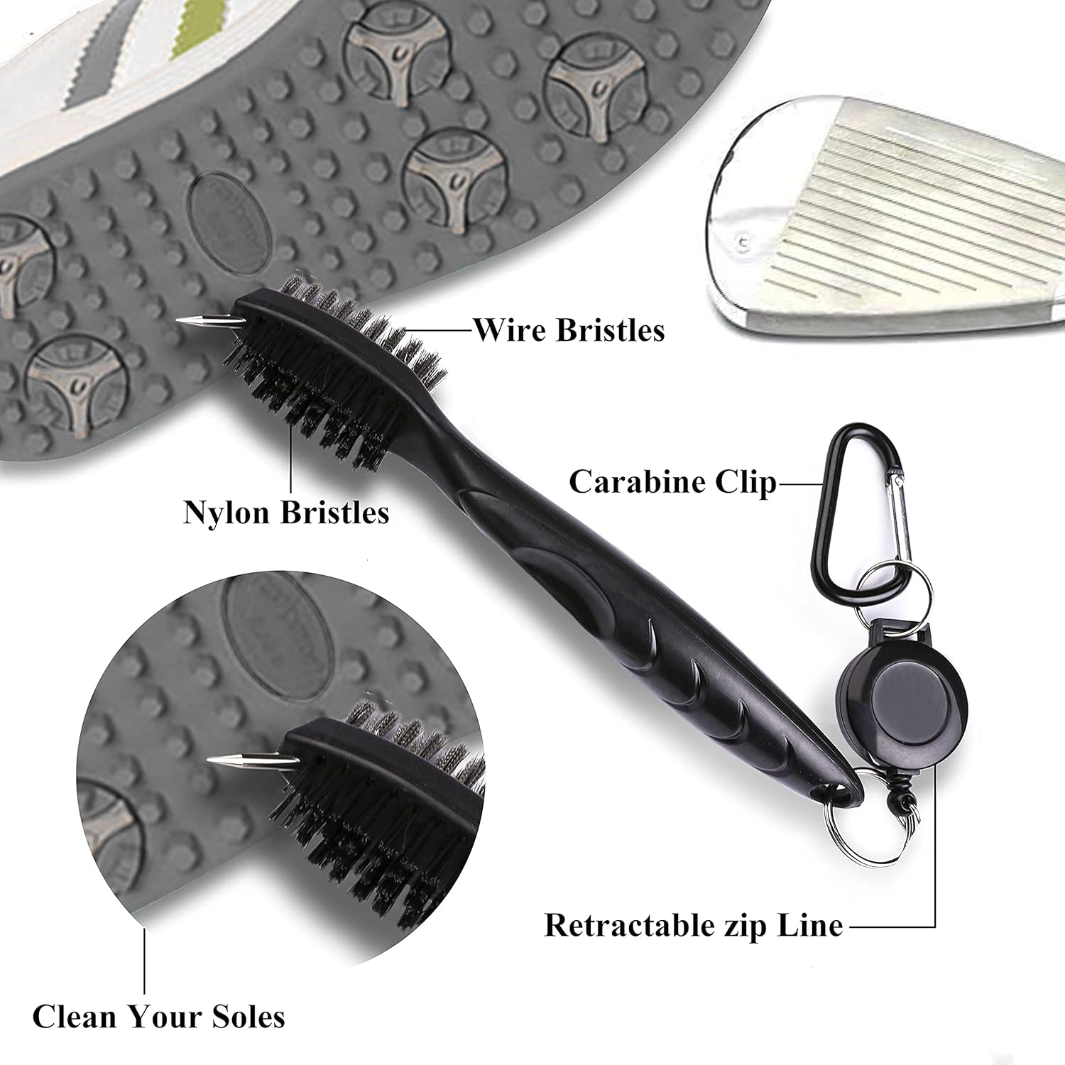 Microfiber Waffle Pattern Tri-Fold Golf Towel Set | Golf Club Brush| Golf Divot Tool