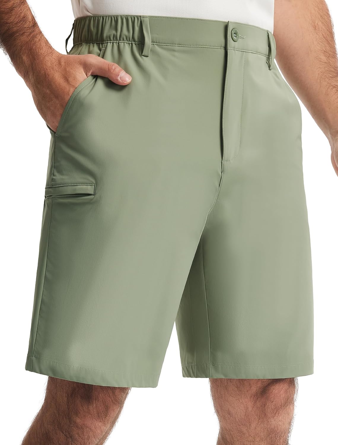 Quick Dry Dress Shorts w/Zipper Pocket 