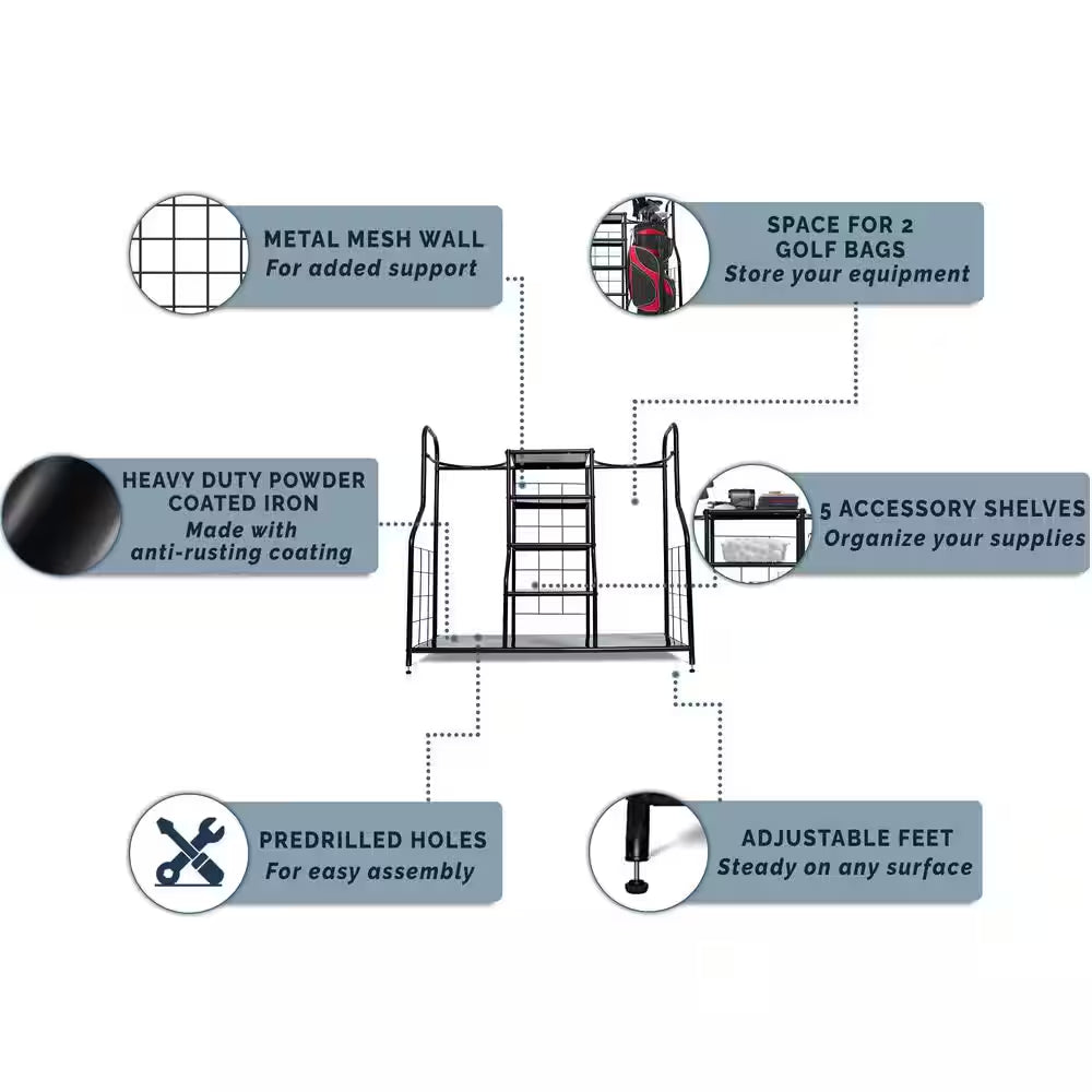 Garage Organizer for Golf Gadgets, Golf Bag and Golf Accessories